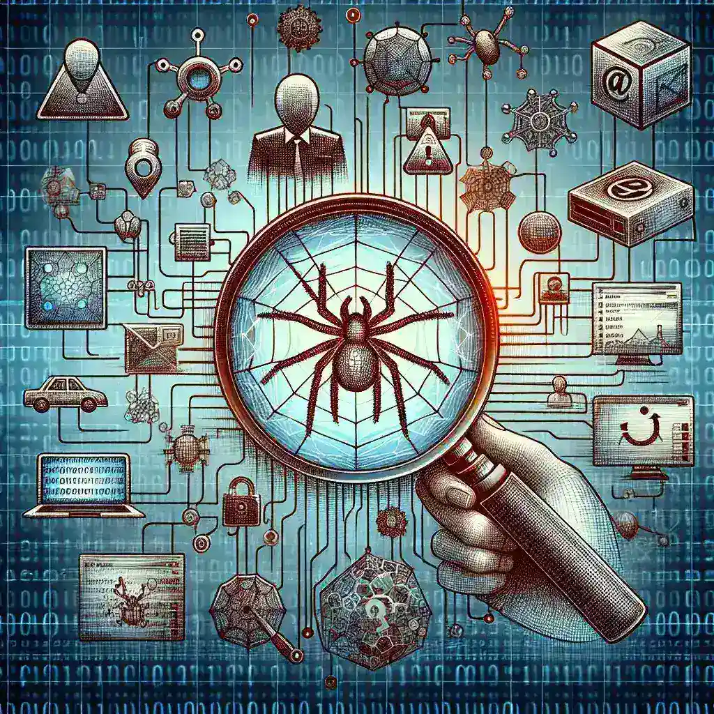 "Illustration depicting essential tools for web crawler detection and traffic classification, showcasing a flowchart of various detection methods and tools used in digital marketing, SEO, and web analytics."